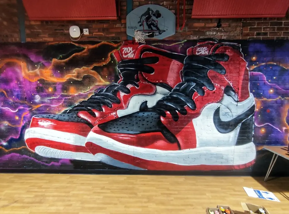 Nike Air Jordans mural in Ayr, South Ayrshire — private commission